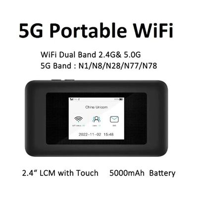 kaufen 5000mAh 5G Dual-Band Pocket Router WiFi 6 Hotspot with SIM Slots 72H Streaming for Travel & Remote Work online manufacture